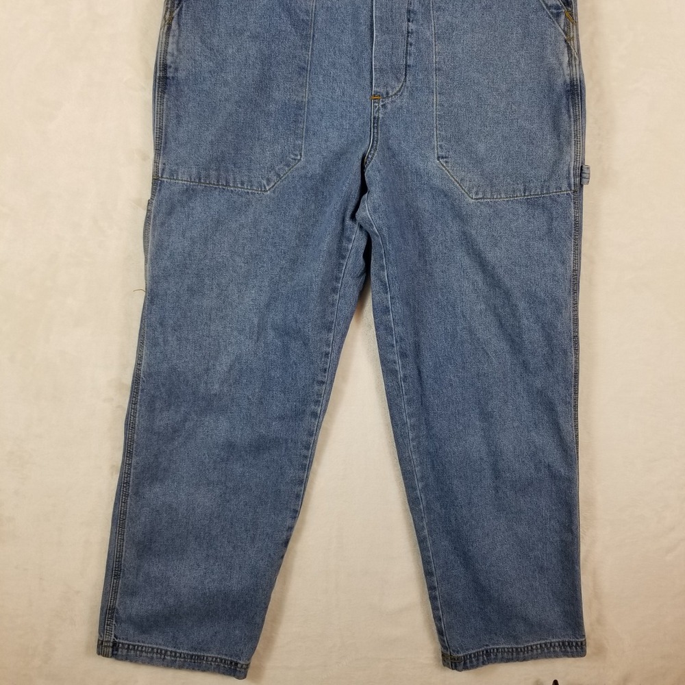 Unionbay Denim Overalls Womens Medium Blue Vintage Carpenter Utility Relaxed Fit - Picture 2 of 10